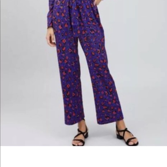 Terez Electric Cheetah Wide Leg Pants Blue Purple - Picture 7 of 16
